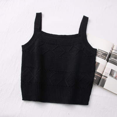 Ženska pletena majica na bretele - retro stil