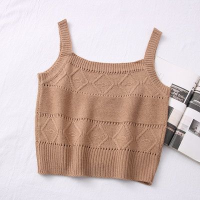 Ženska pletena majica na bretele - retro stil