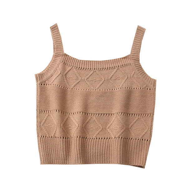 Ženska pletena majica na bretele - retro stil