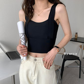 Γυναικείο κοντό αμάνικο με χοντρά λουράκια