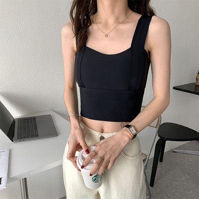 Γυναικείο κοντό αμάνικο με χοντρά λουράκια