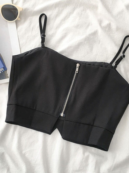 Bustiera de dama cu bretele subtiri si fermoar