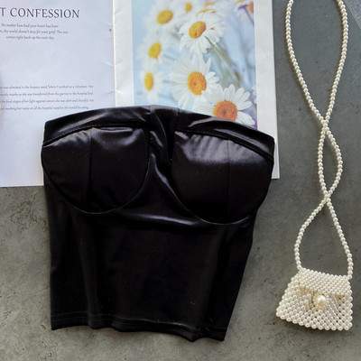 Bustiera dama din catifea - model scurt