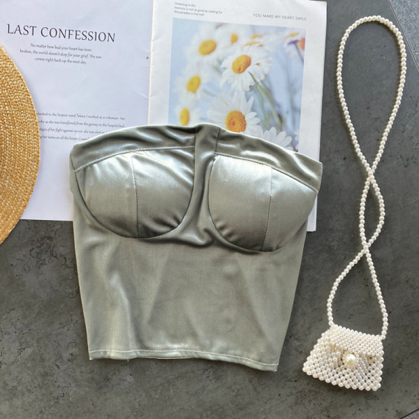 Bustiera dama din catifea - model scurt