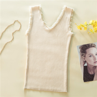 Maieu de zi cu zi pentru damă, cu ciucuri și decolteu spitz