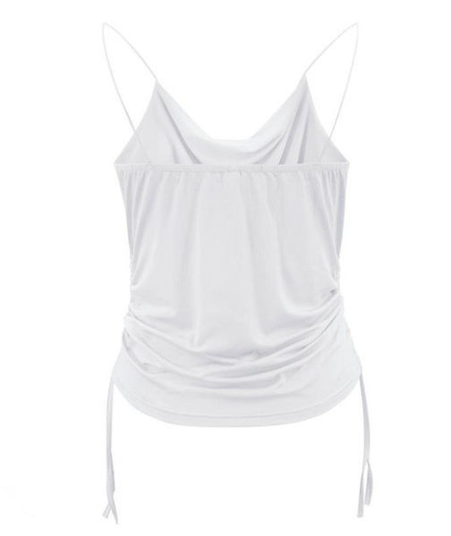 Maieu modern de damă, cu bretele subțiri și legături în alb