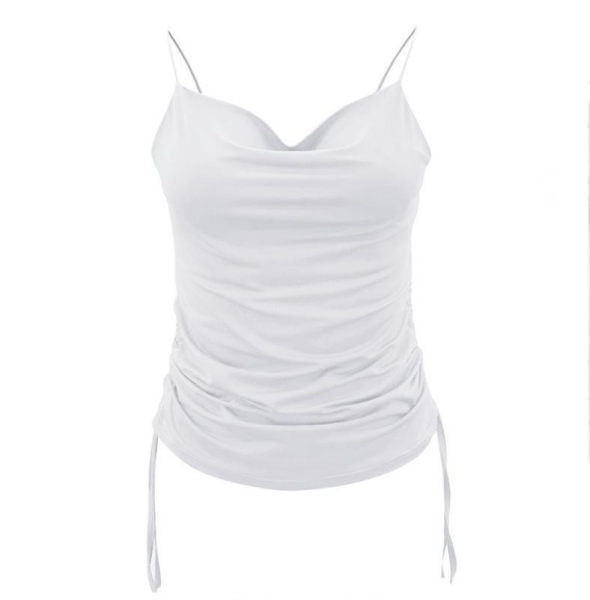 Maieu modern de damă, cu bretele subțiri și legături în alb