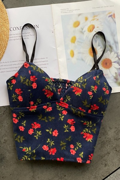 Maieu de damă cu model floral și decolteu în V