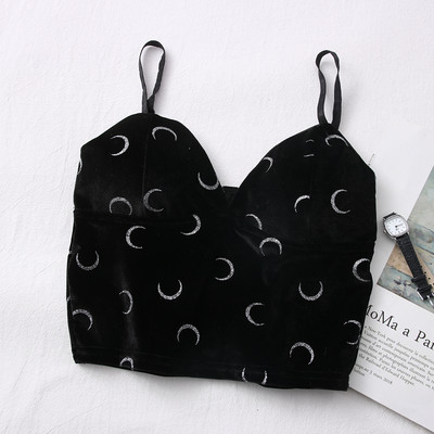 Maieu modern pentru femei, din catifea, de culoare neagră