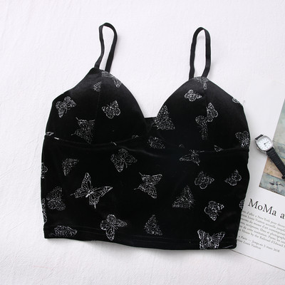 Maieu modern pentru femei, din catifea, de culoare neagră