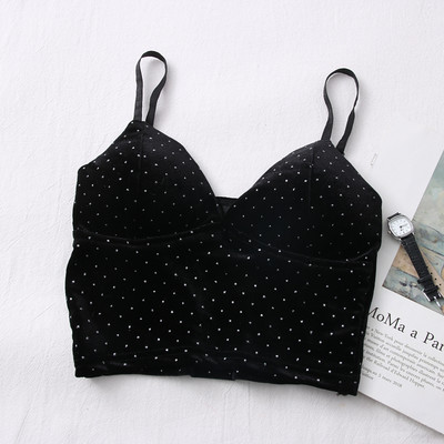 Maieu modern pentru femei, din catifea, de culoare neagră