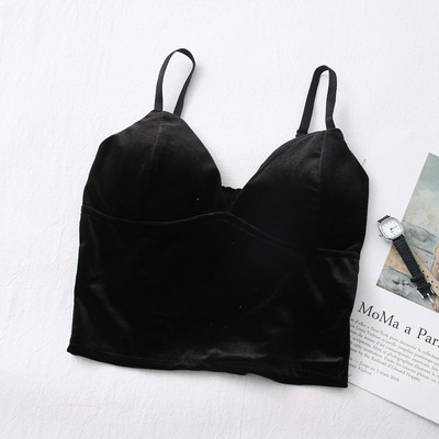 Maieu modern pentru femei, din catifea, de culoare neagră