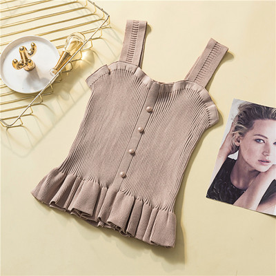 Top de damă model nou cu bucle și nasturi