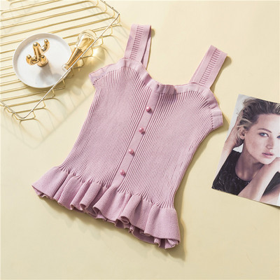 Top de damă model nou cu bucle și nasturi