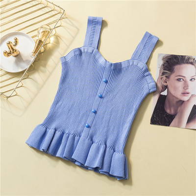 Top de damă model nou cu bucle și nasturi