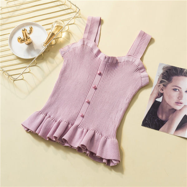 Top de damă model nou cu bucle și nasturi