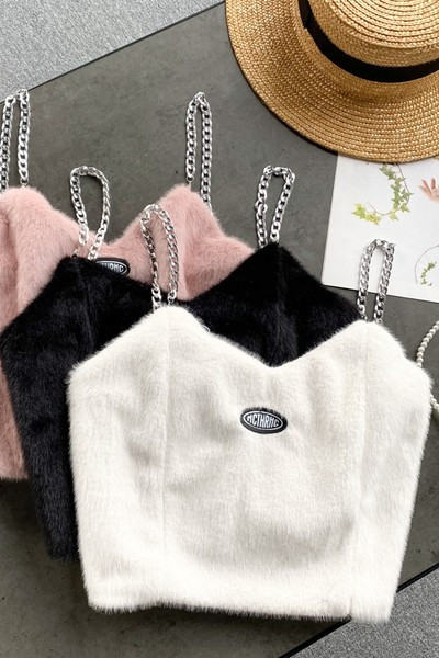 Top pentru femei, cu bretele metalice