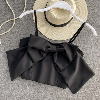 Top de dama cu panglica si bretele subtiri
