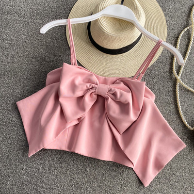 Top de dama cu panglica si bretele subtiri