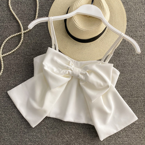 Top de dama cu panglica si bretele subtiri