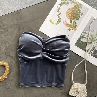 Bustiera de dama din catifea cu elastic