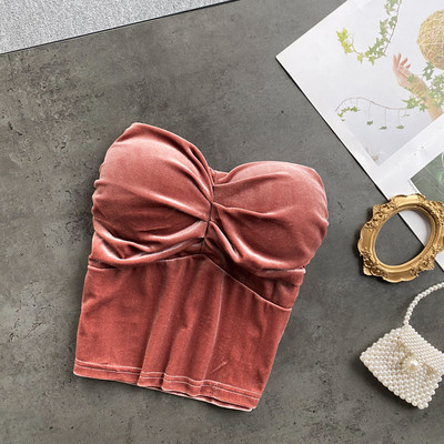 Bustiera de dama din catifea cu elastic