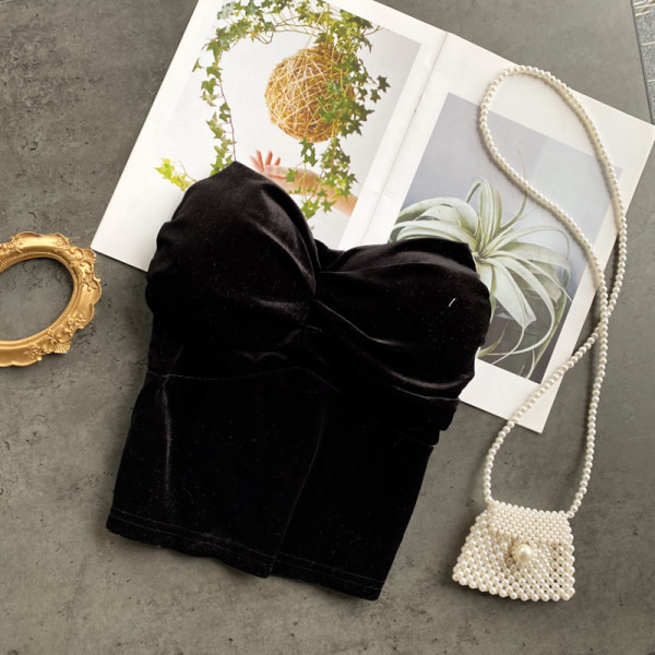 Bustiera de dama din catifea cu elastic