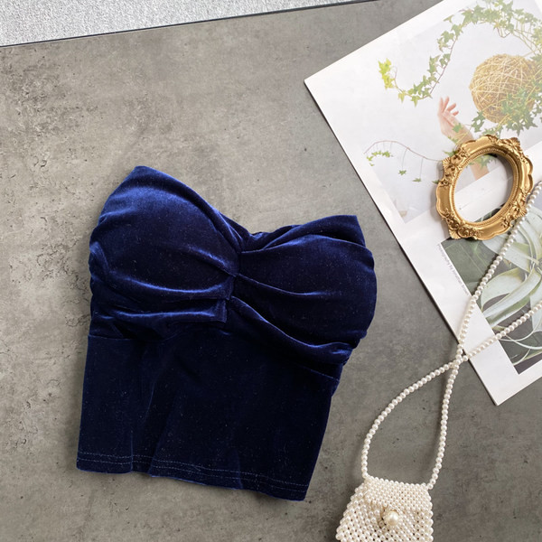 Bustiera de dama din catifea cu elastic