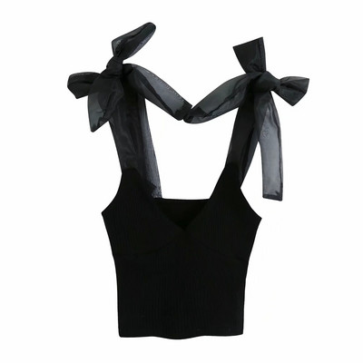 Maieu scurt, cu bretele din tul