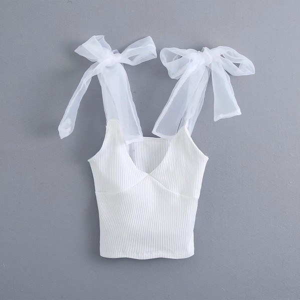 Maieu scurt, cu bretele din tul