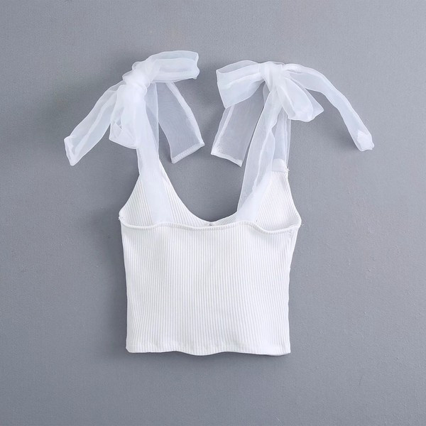 Maieu scurt, cu bretele din tul