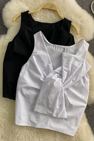 Maieu de damă cu panglică alb-negru