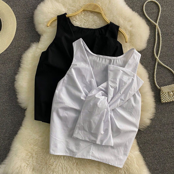 Maieu de damă cu panglică alb-negru