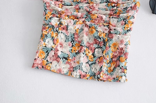 Bustieră scurtă, cu model floral