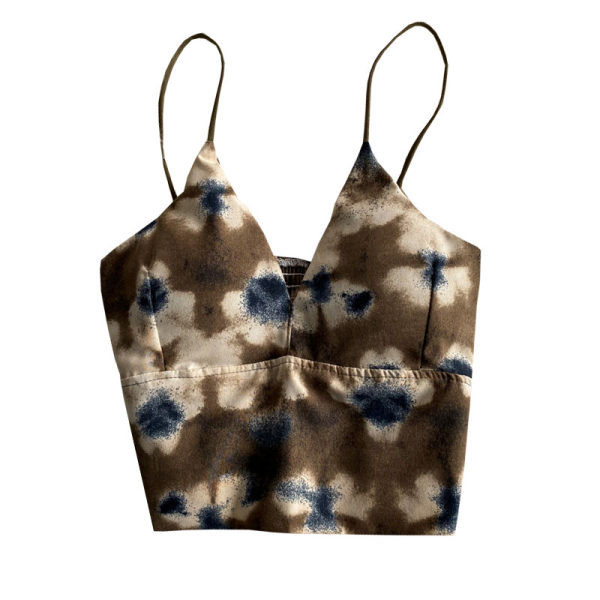 Ženski top sa špic izrezom i tankim naramenicama