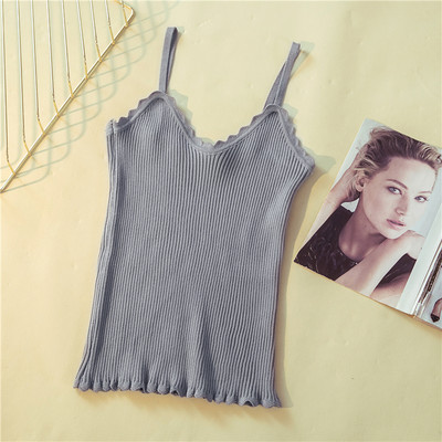 Maieu modern de damă, cu bretele subțiri și bucle