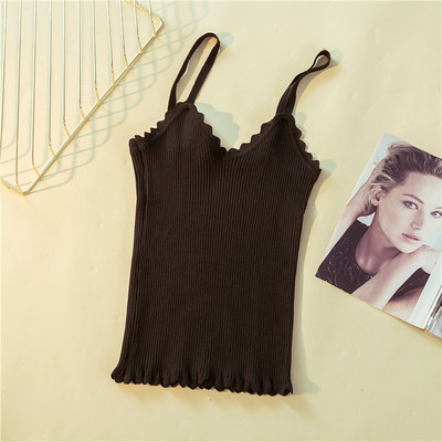 Maieu modern de damă, cu bretele subțiri și bucle