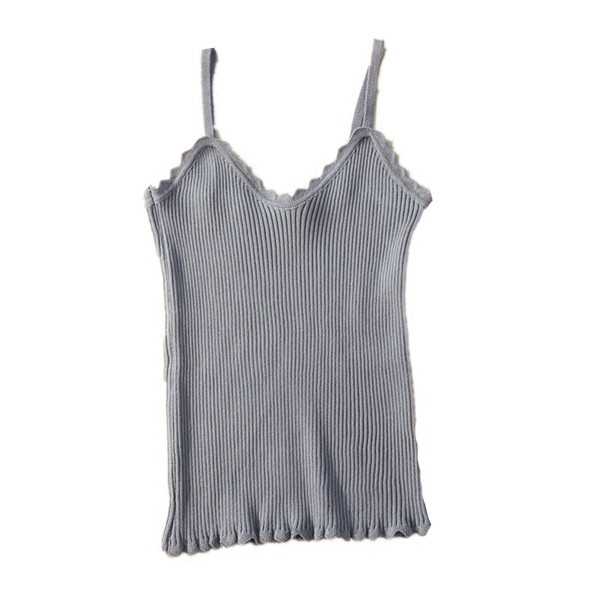 Maieu modern de damă, cu bretele subțiri și bucle