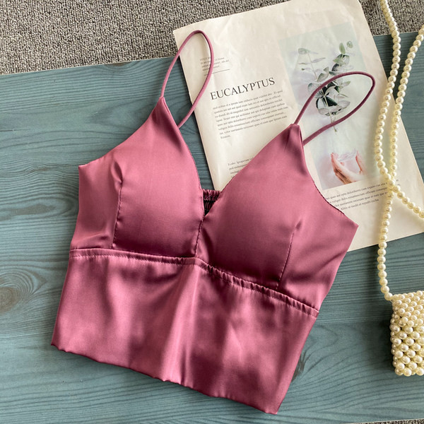 Top de dama scurt model nou cu bretele subtiri