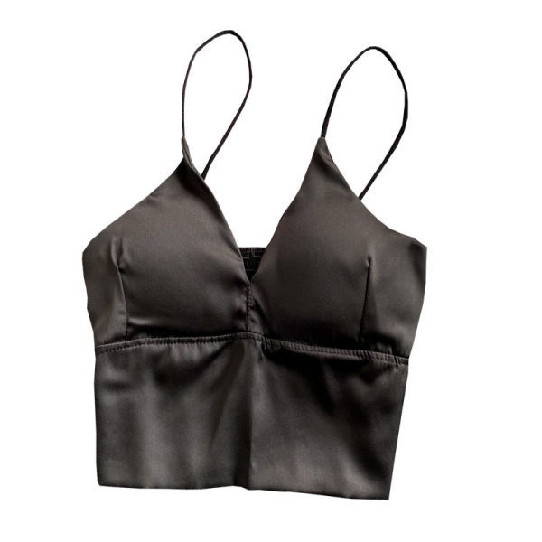 Top de dama scurt model nou cu bretele subtiri