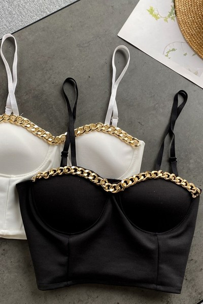 Top scurt de dama cu inel metalic