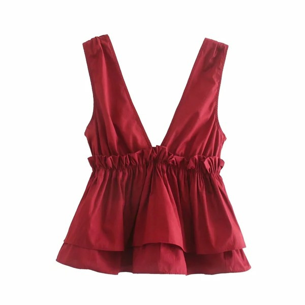 Maieu de vară de damă cu un decolteu profund în formă de spitz