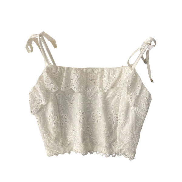 Top de damă cu bretele alb