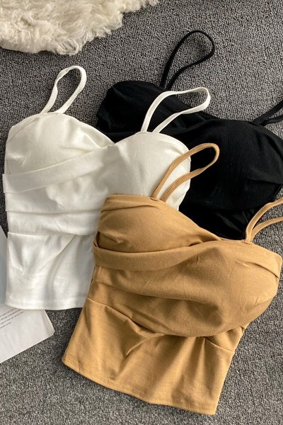 Maieu scurt de damă cu bretele în diferite culori