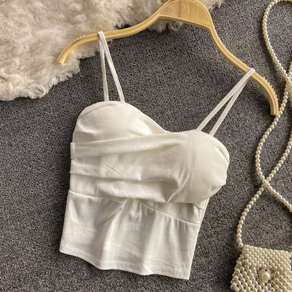 Maieu scurt de damă cu bretele în diferite culori