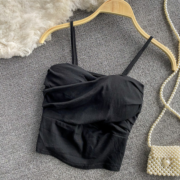 Maieu scurt de damă cu bretele în diferite culori