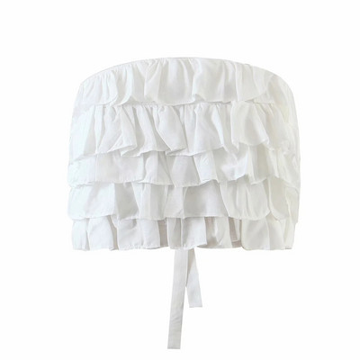 Bustiera scurta cu bucle in alb