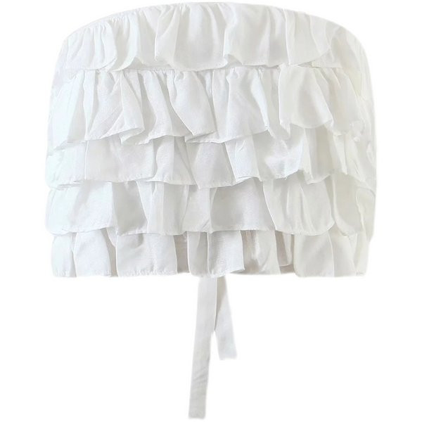 Bustiera scurta cu bucle in alb