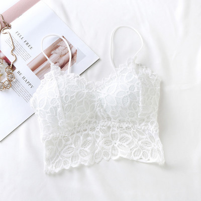 Bustiera scurta de dama cu dantela si cravate pe spate