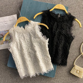 Maieu de damă cu broderie și decolteu oval